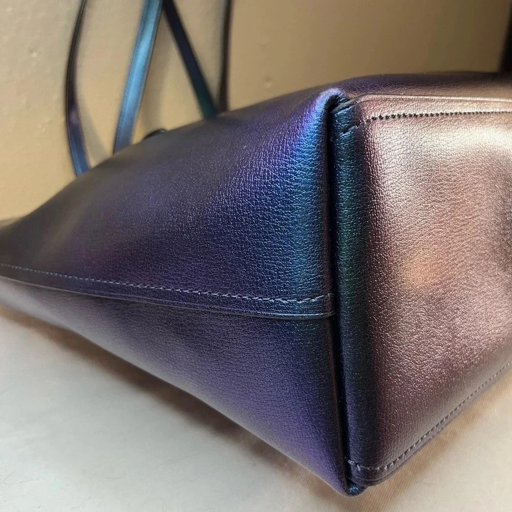Coach Metallic Hologram Avenue Tote F37871 | Iridescent Leather Bag Large - Picture 8 of 16